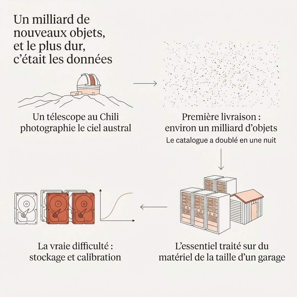 Résumé visuel de l’article sur le télescope au Chili