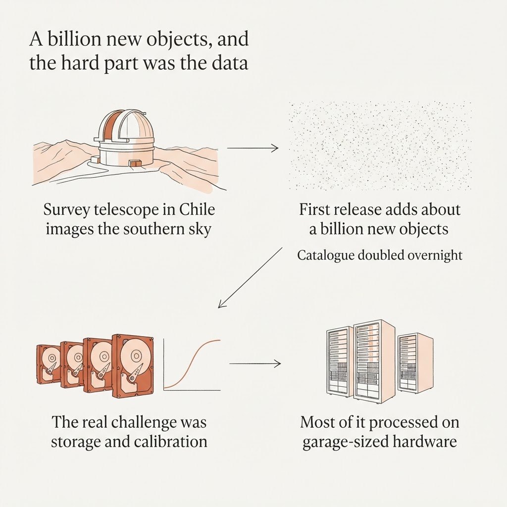 Visual summary of the Chile telescope survey article